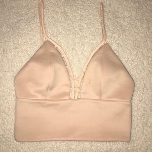 Charollette russe Satin Rosy Pink Crop Top